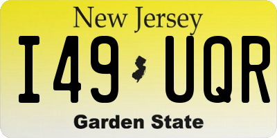 NJ license plate I49UQR