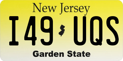 NJ license plate I49UQS