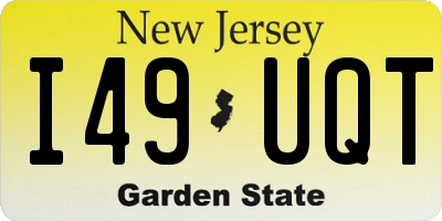 NJ license plate I49UQT