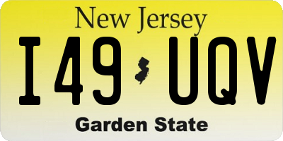 NJ license plate I49UQV