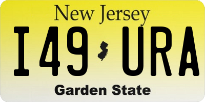 NJ license plate I49URA