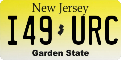 NJ license plate I49URC