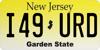 NJ license plate I49URD