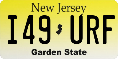 NJ license plate I49URF