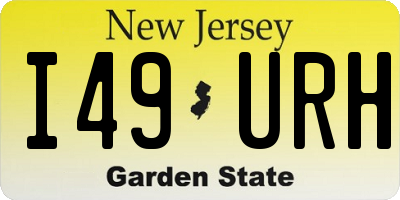 NJ license plate I49URH