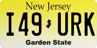 NJ license plate I49URK