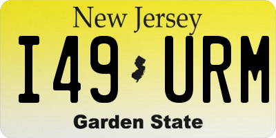 NJ license plate I49URM