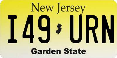 NJ license plate I49URN