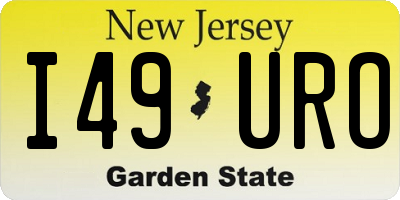 NJ license plate I49URO
