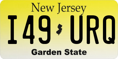 NJ license plate I49URQ