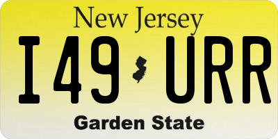 NJ license plate I49URR