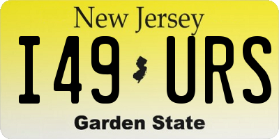 NJ license plate I49URS