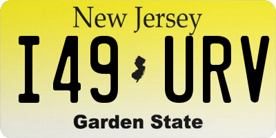 NJ license plate I49URV