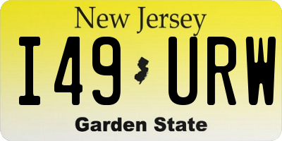 NJ license plate I49URW