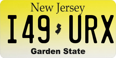 NJ license plate I49URX