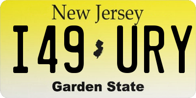 NJ license plate I49URY
