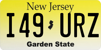 NJ license plate I49URZ