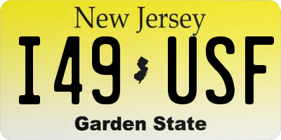 NJ license plate I49USF