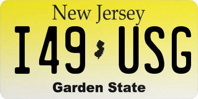 NJ license plate I49USG