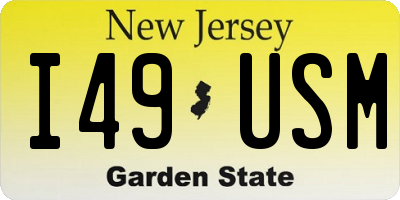 NJ license plate I49USM