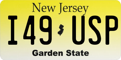 NJ license plate I49USP