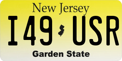 NJ license plate I49USR