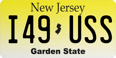 NJ license plate I49USS