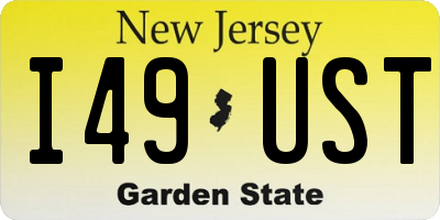 NJ license plate I49UST