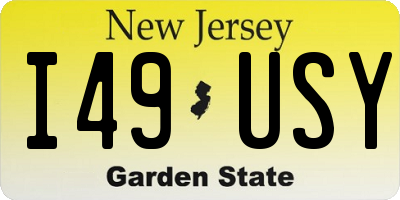 NJ license plate I49USY