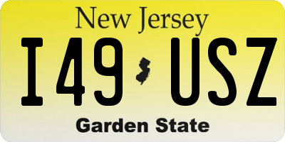 NJ license plate I49USZ