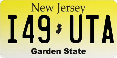NJ license plate I49UTA