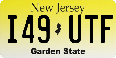 NJ license plate I49UTF
