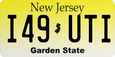 NJ license plate I49UTI