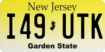 NJ license plate I49UTK