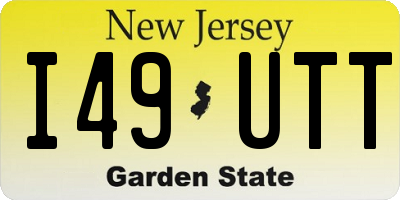 NJ license plate I49UTT