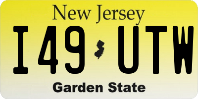 NJ license plate I49UTW