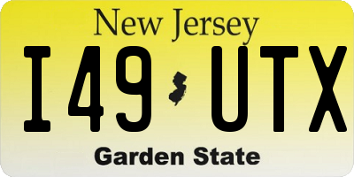 NJ license plate I49UTX