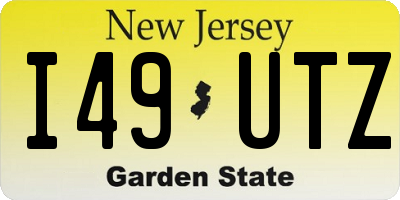 NJ license plate I49UTZ