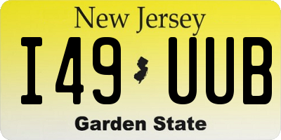 NJ license plate I49UUB