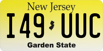 NJ license plate I49UUC