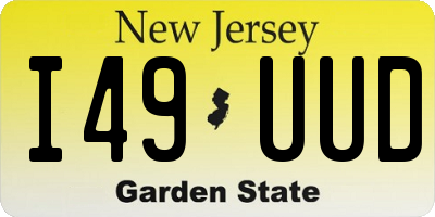 NJ license plate I49UUD