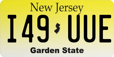 NJ license plate I49UUE