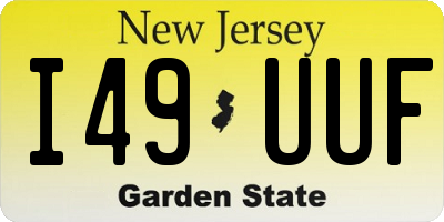 NJ license plate I49UUF