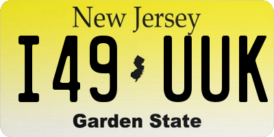 NJ license plate I49UUK