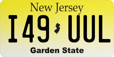 NJ license plate I49UUL