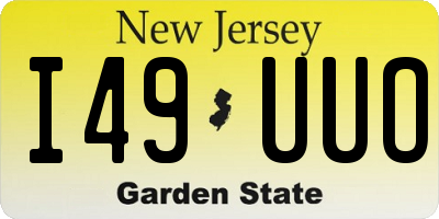 NJ license plate I49UUO