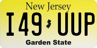 NJ license plate I49UUP