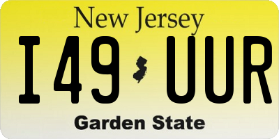 NJ license plate I49UUR
