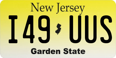 NJ license plate I49UUS