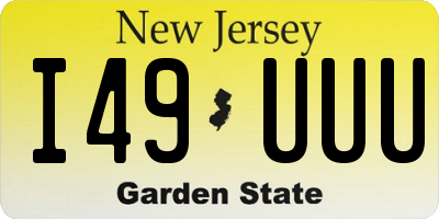NJ license plate I49UUU
